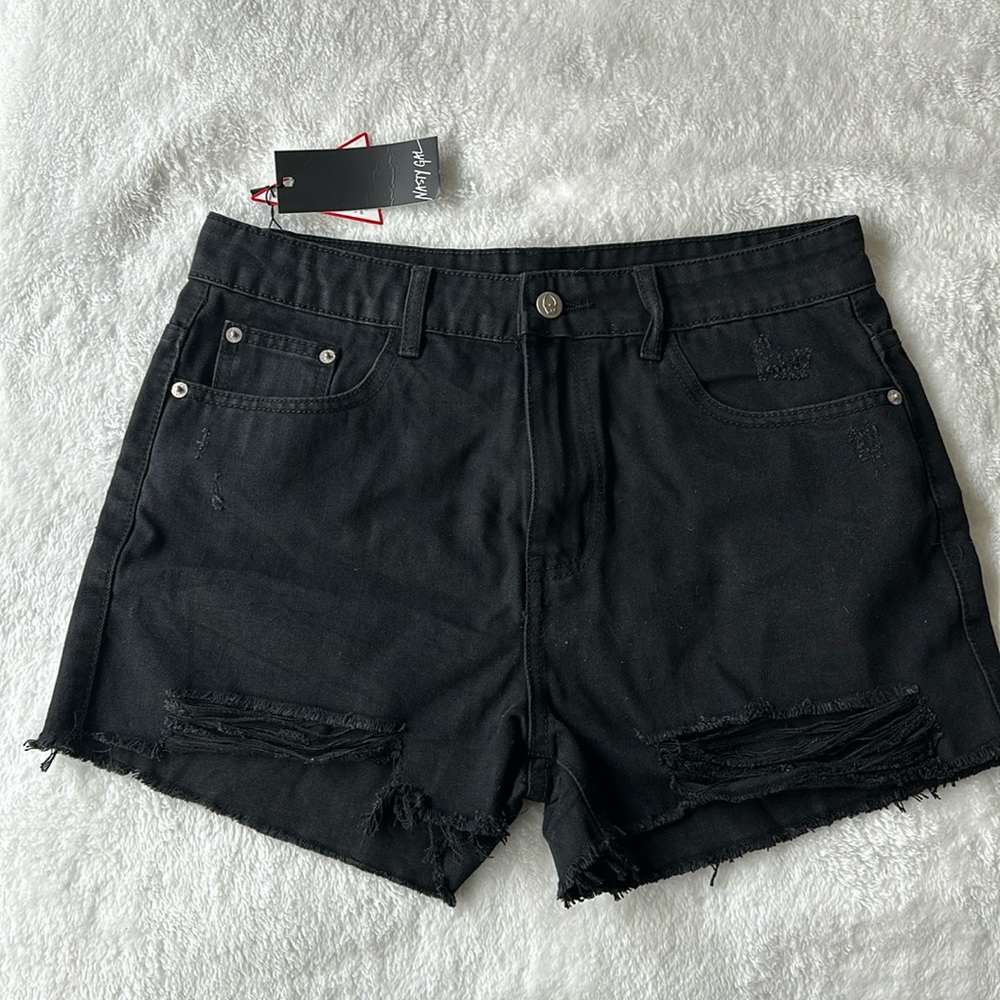 NASTYGAL DEMIN | distressed high waisted short | size:8 | unworn with tags